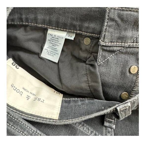 Rag & Bone Fit 2 Slim Jeans Men’s 28 Charcoal Gray Stretch Denim - Picture 6 of 16